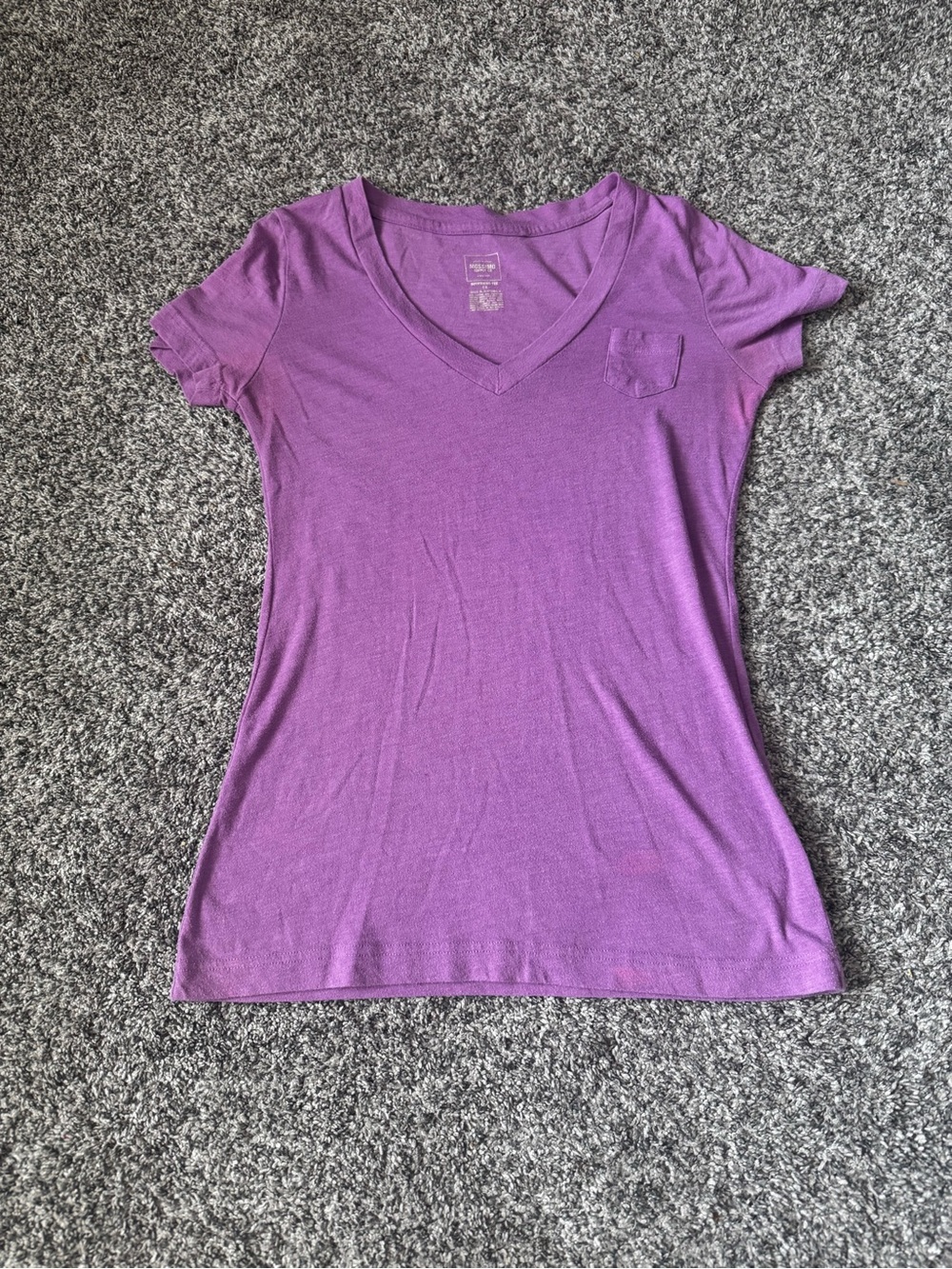Women's V-Neck Short Sleeve Top - Purple